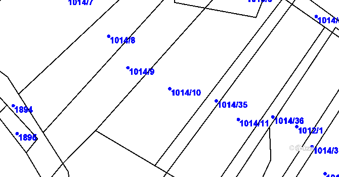 Parcela st. 1014/10 v KÚ Malé Hradisko, Katastrální mapa