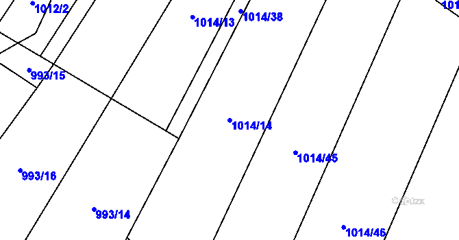 Parcela st. 1014/14 v KÚ Malé Hradisko, Katastrální mapa