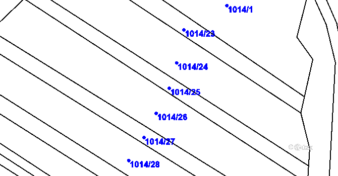 Parcela st. 1014/25 v KÚ Malé Hradisko, Katastrální mapa