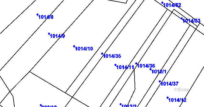 Parcela st. 1014/35 v KÚ Malé Hradisko, Katastrální mapa