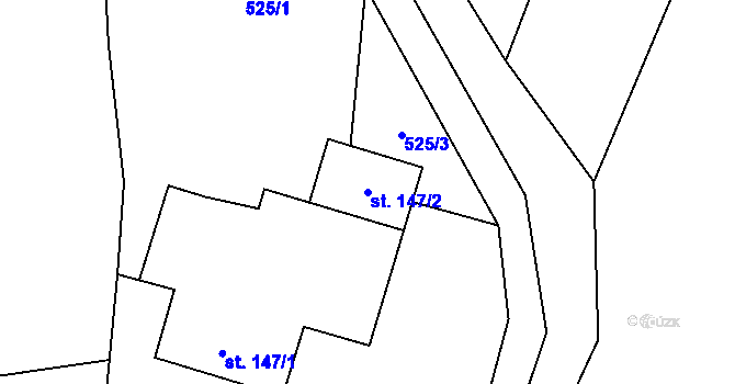 Parcela st. 147/2 v KÚ Malé Hradisko, Katastrální mapa