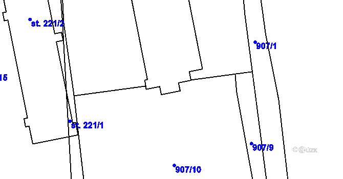 Parcela st. 215/1 v KÚ Malé Hradisko, Katastrální mapa