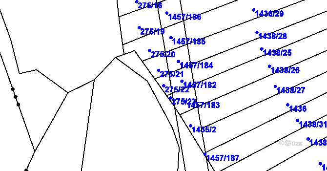 Parcela st. 275/22 v KÚ Malé Hradisko, Katastrální mapa