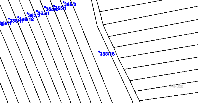 Parcela st. 338/16 v KÚ Malé Hradisko, Katastrální mapa