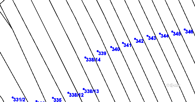 Parcela st. 339 v KÚ Malé Hradisko, Katastrální mapa
