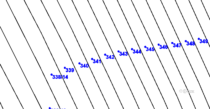 Parcela st. 342 v KÚ Malé Hradisko, Katastrální mapa