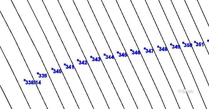 Parcela st. 344 v KÚ Malé Hradisko, Katastrální mapa