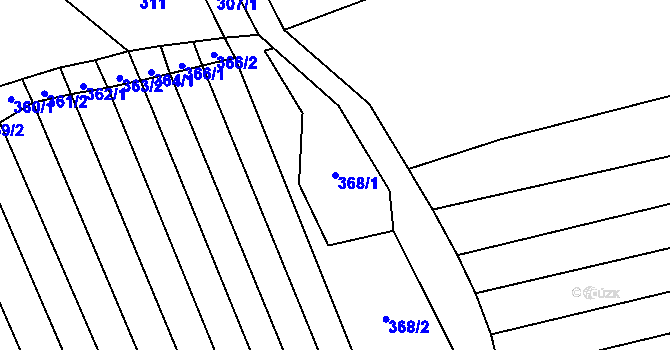 Parcela st. 368/1 v KÚ Malé Hradisko, Katastrální mapa