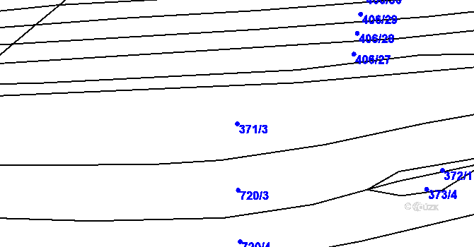 Parcela st. 371/3 v KÚ Malé Hradisko, Katastrální mapa