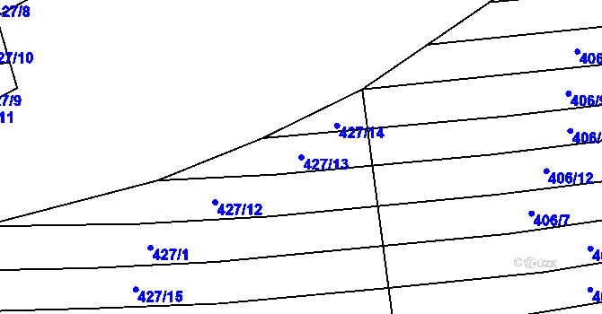 Parcela st. 427/13 v KÚ Malé Hradisko, Katastrální mapa