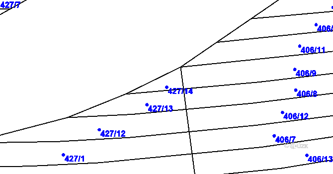 Parcela st. 427/14 v KÚ Malé Hradisko, Katastrální mapa