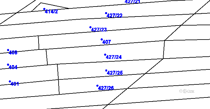 Parcela st. 427/24 v KÚ Malé Hradisko, Katastrální mapa