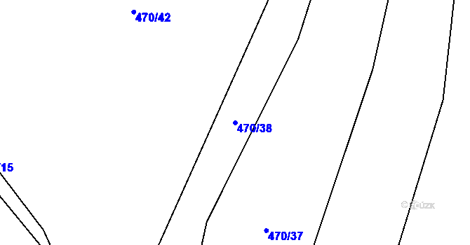 Parcela st. 470/38 v KÚ Malé Hradisko, Katastrální mapa