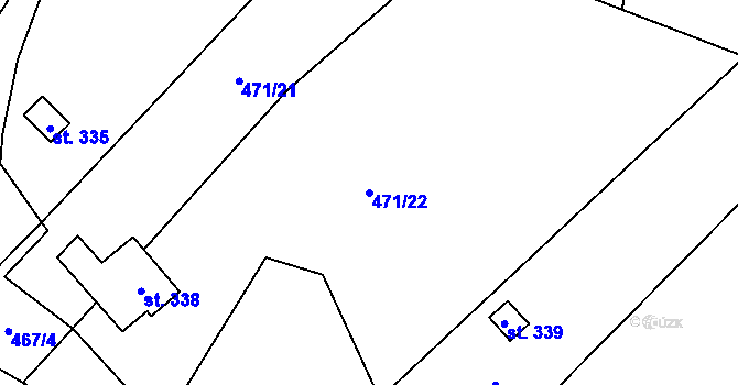 Parcela st. 471/22 v KÚ Malé Hradisko, Katastrální mapa