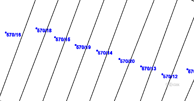 Parcela st. 570/14 v KÚ Malé Hradisko, Katastrální mapa