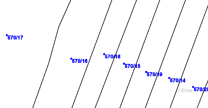 Parcela st. 570/18 v KÚ Malé Hradisko, Katastrální mapa