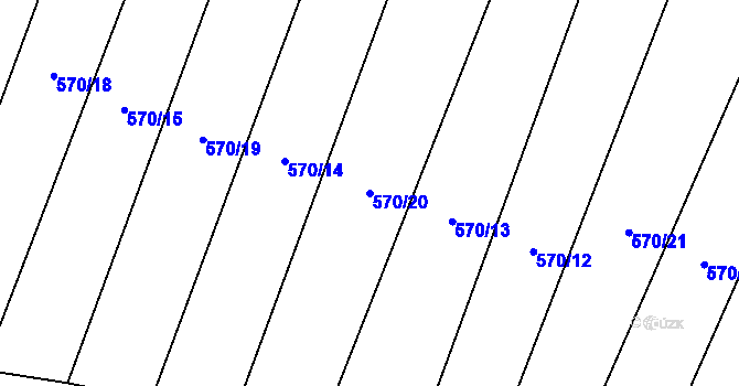 Parcela st. 570/20 v KÚ Malé Hradisko, Katastrální mapa