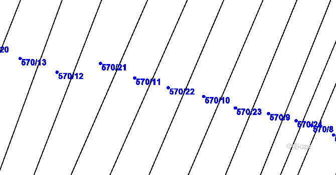 Parcela st. 570/22 v KÚ Malé Hradisko, Katastrální mapa
