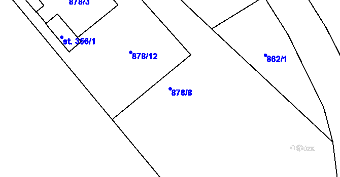 Parcela st. 878/8 v KÚ Malé Hradisko, Katastrální mapa