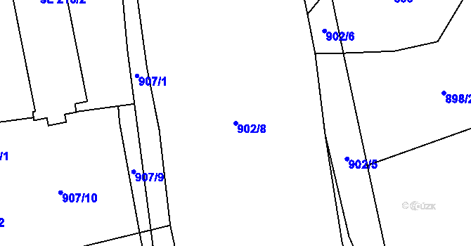 Parcela st. 902/8 v KÚ Malé Hradisko, Katastrální mapa