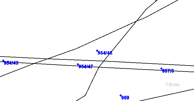 Parcela st. 954/46 v KÚ Malé Hradisko, Katastrální mapa
