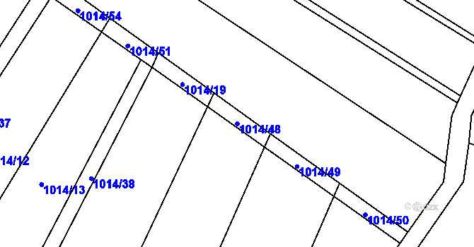 Parcela st. 1014/48 v KÚ Malé Hradisko, Katastrální mapa