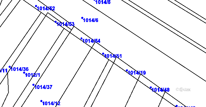 Parcela st. 1014/51 v KÚ Malé Hradisko, Katastrální mapa