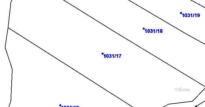 Parcela st. 1031/17 v KÚ Malé Hradisko, Katastrální mapa