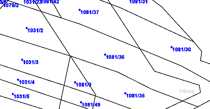 Parcela st. 1081/36 v KÚ Malé Hradisko, Katastrální mapa