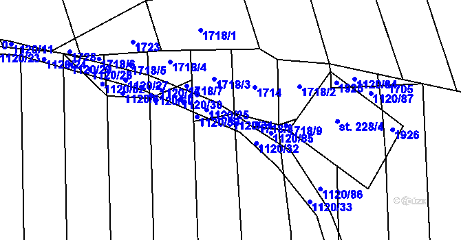 Parcela st. 1120/31 v KÚ Malé Hradisko, Katastrální mapa