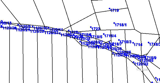 Parcela st. 1120/62 v KÚ Malé Hradisko, Katastrální mapa