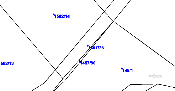 Parcela st. 1457/75 v KÚ Malé Hradisko, Katastrální mapa