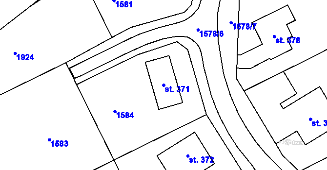 Parcela st. 371 v KÚ Malé Hradisko, Katastrální mapa