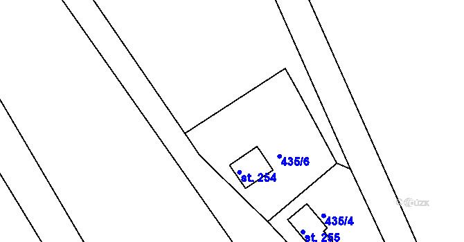 Parcela st. 435/10 v KÚ Malé Kyšice, Katastrální mapa
