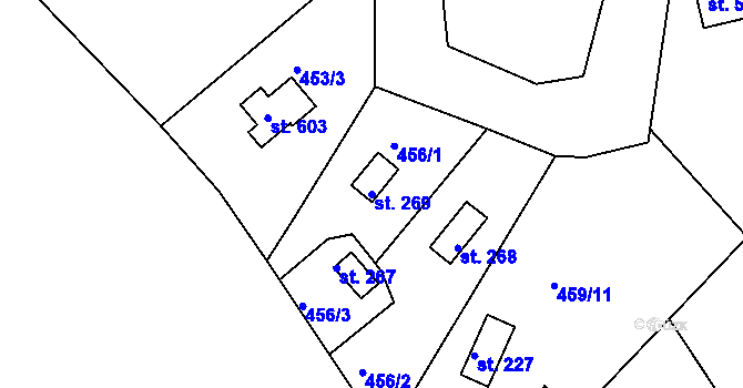 Parcela st. 269 v KÚ Malé Kyšice, Katastrální mapa