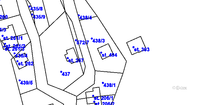 Parcela st. 494 v KÚ Malé Kyšice, Katastrální mapa