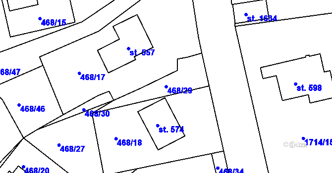 Parcela st. 468/29 v KÚ Malé Kyšice, Katastrální mapa