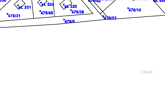 Parcela st. 476/3 v KÚ Malé Kyšice, Katastrální mapa