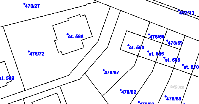 Parcela st. 478/71 v KÚ Malé Kyšice, Katastrální mapa