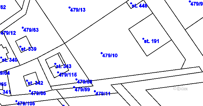 Parcela st. 479/10 v KÚ Malé Kyšice, Katastrální mapa