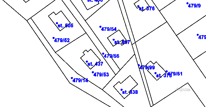 Parcela st. 479/56 v KÚ Malé Kyšice, Katastrální mapa