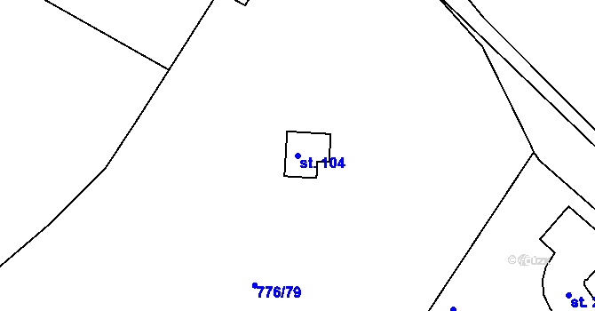 Parcela st. 104 v KÚ Malé Přílepy, Katastrální mapa