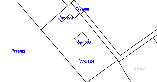 Parcela st. 272 v KÚ Malé Přílepy, Katastrální mapa
