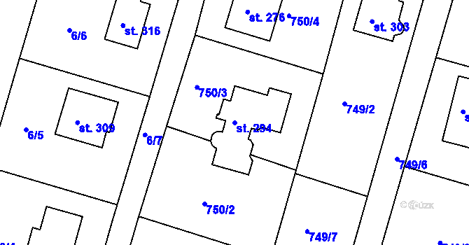 Parcela st. 294 v KÚ Malé Přílepy, Katastrální mapa