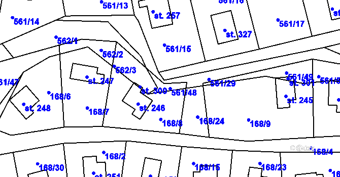 Parcela st. 561/48 v KÚ Malé Přílepy, Katastrální mapa