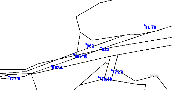 Parcela st. 79/6 v KÚ Malé Přílepy, Katastrální mapa