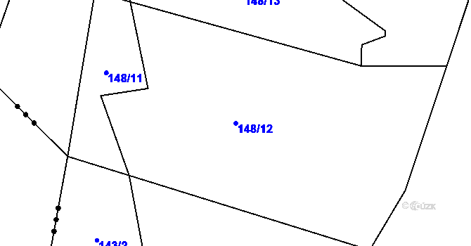 Parcela st. 148/12 v KÚ Malé Přílepy, Katastrální mapa