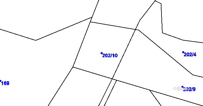 Parcela st. 202/10 v KÚ Malé Přílepy, Katastrální mapa