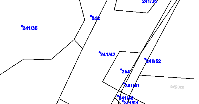Parcela st. 241/42 v KÚ Malé Přílepy, Katastrální mapa