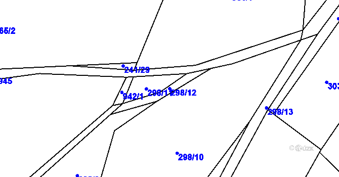 Parcela st. 298/12 v KÚ Malé Přílepy, Katastrální mapa